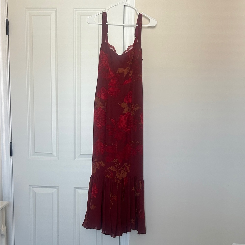 Reformation Irisa Floral Flounce Cocktail Dress, Size 4